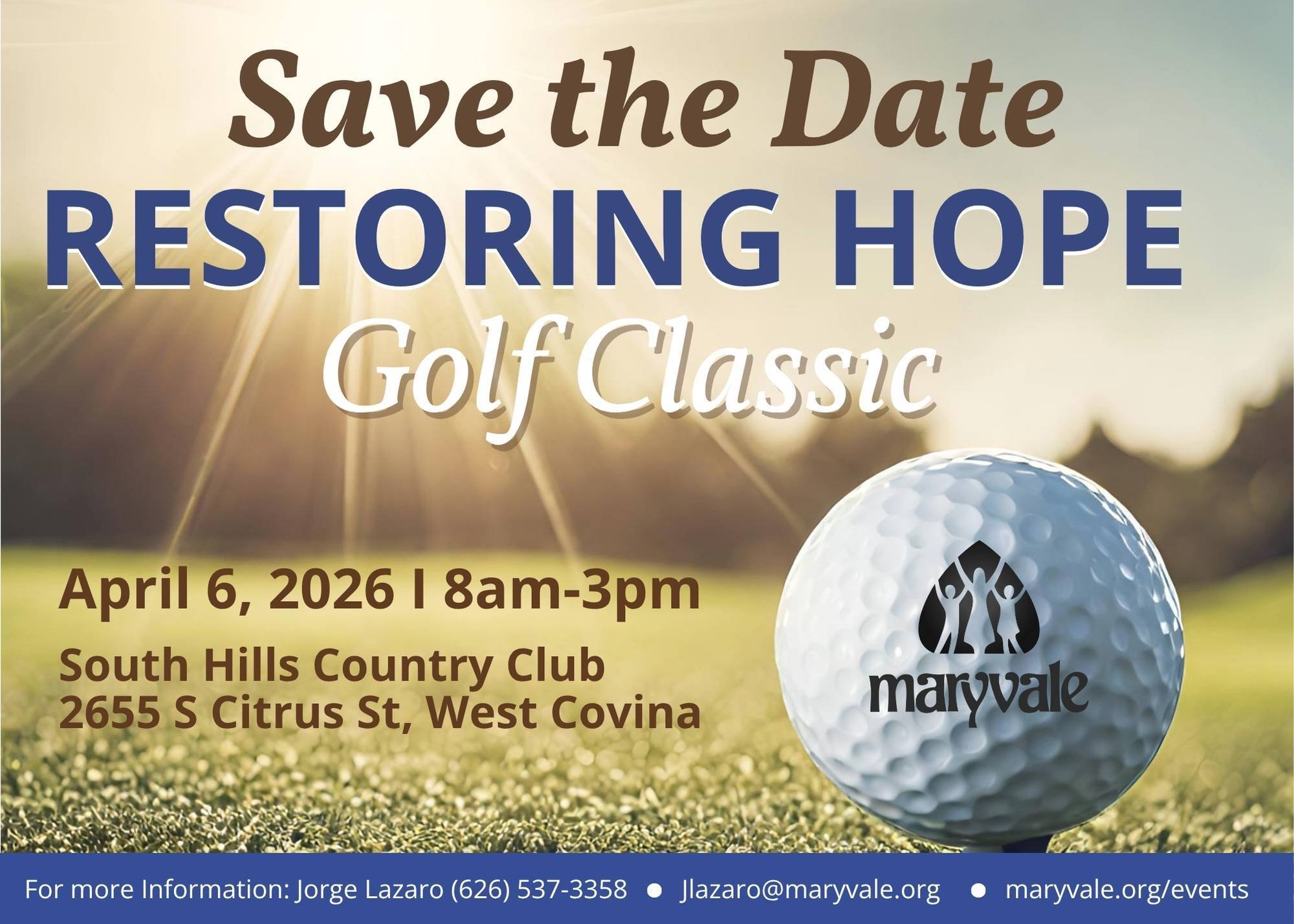 2026 Restoring Hope Golf Classic Save-the-Date Image 2026 Restoring Hope Golf Classic Save-the-Date Image