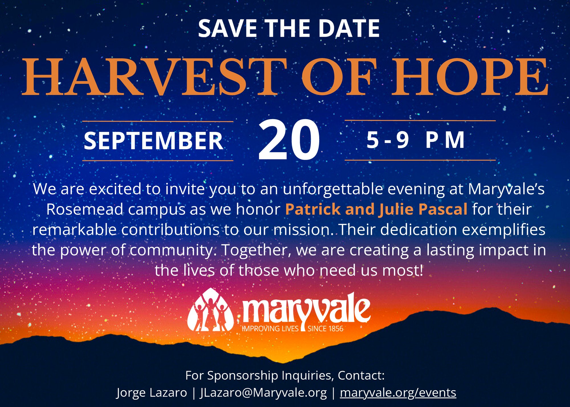 Harvest of Hope Save-the-date