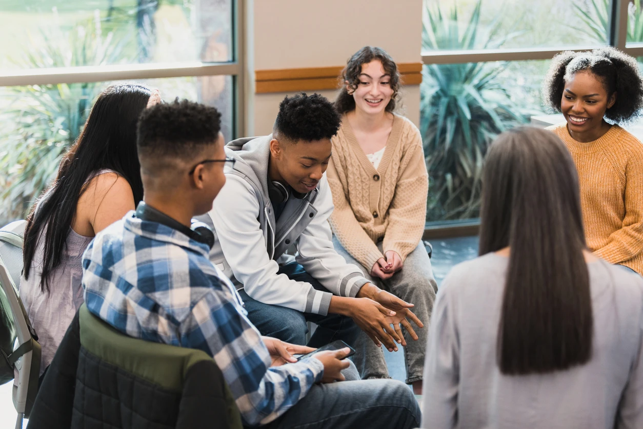 Teens attend group therapy - Maryvale